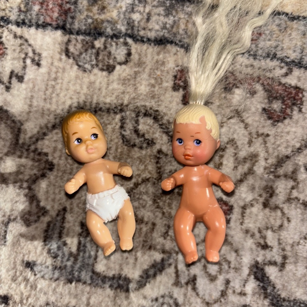 Baby Krissy Mattel Barbie Blonde Doll Long hair blue eyes 1973 Toy Vintage &